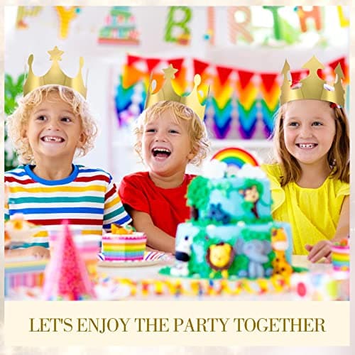 200 Pcs Golden Paper Crowns Bulk for Birthday Celebration Party Supplies