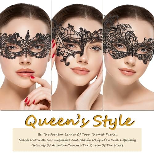 Cosmer Masquerade Mask Lace Mask for Venetian Party Costume Halloween Carnival
