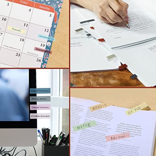 15 Color Pastel Sticky Tabs, Writable Book Markers, 300Pcs Pop-up File Flags