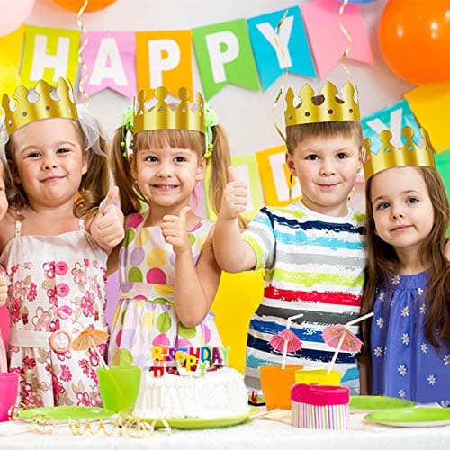 Gold Foil Party Crowns for Birthday and Baby Shower