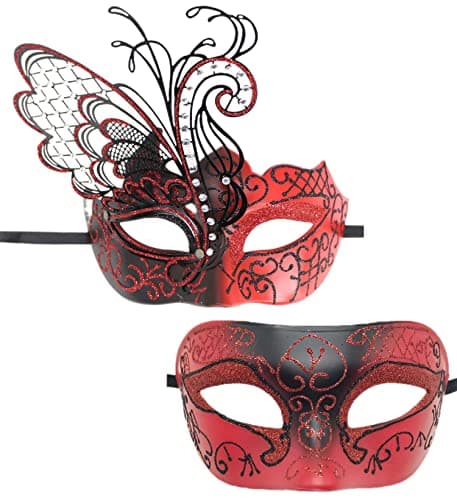 Coolwife Metal Venetian Masquerade Mask for Mardi Gras Party Evening Prom
