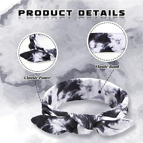 Giegxin 24 Pcs Tie Dye Rabbit Ear Bow Girls Headbands