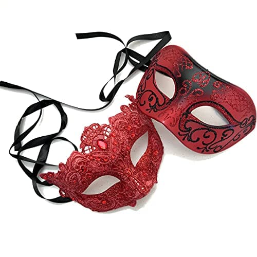 Masq Brocade Lace Masquerade Ball Mask Pair