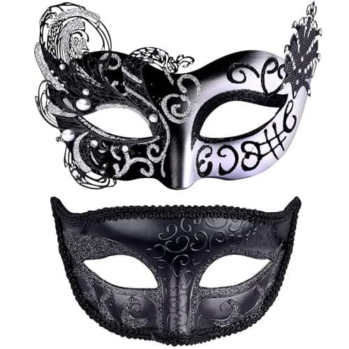 Couples Masquerade Metal Venetian Masks