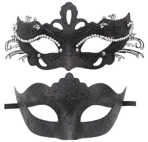Coolwife Metal Venetian Masquerade Mask for Mardi Gras Party Evening Prom