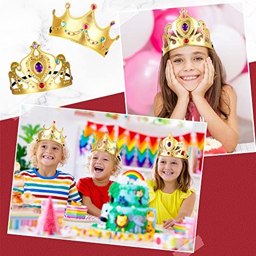Yaomiao 44 Pc Foam Crowns for Kids Princess Tiaras Bulk Diamond Stickers Party Supplies