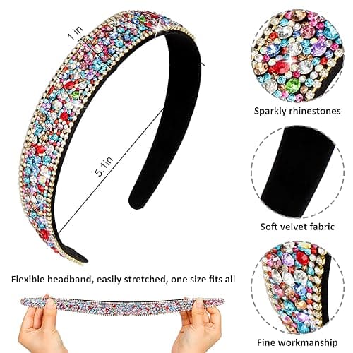 Wecoe Rhinestone Headbands for Women and Girls