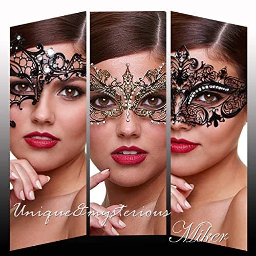 MYMENU Couples Masquerade Mask Women Metal Rhinestone Venetian Party