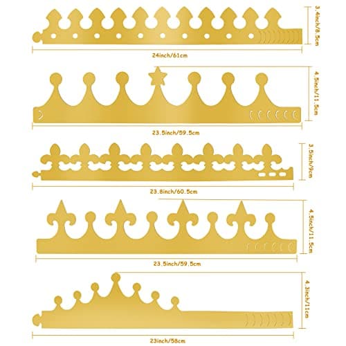 Fowecelt 34 Piece Paper Crown Set for Kids' Birthday Party