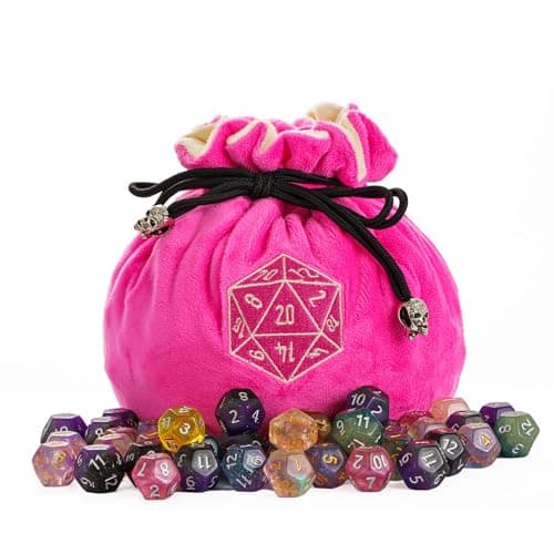Velvet Dice Bag with Octopus Pattern for Tabletop Roleplaying Games