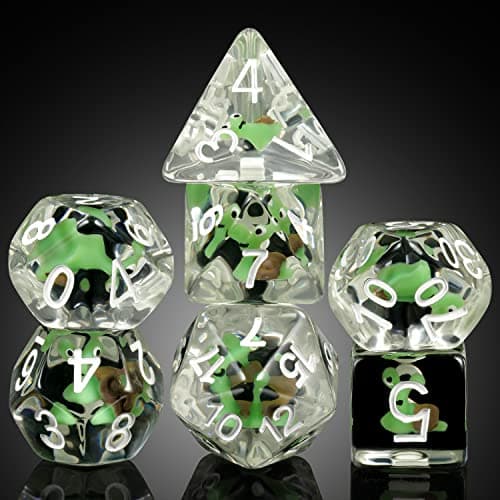 Enchanting Cat D&D 7PC Resin Dice Set with Bag