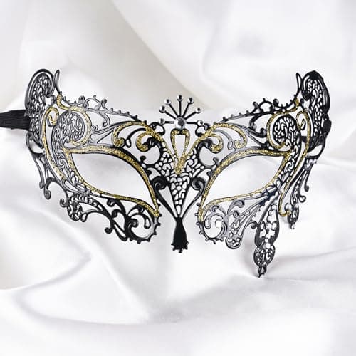 Zinniday Women's Antique Venetian Masquerade Mask 2025 Mardi Gras Accessory