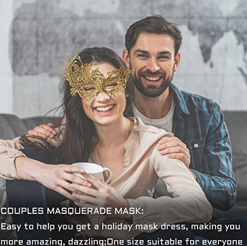 FunMular Black Lace Masquerade Mask for Women Venetian Party Halloween