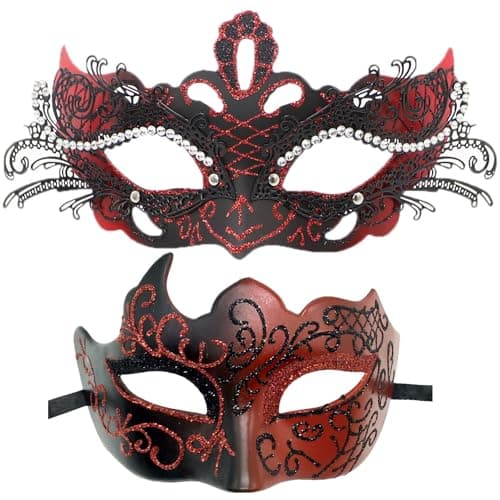 Coolwife Metal Venetian Masquerade Mask for Mardi Gras Party Evening Prom