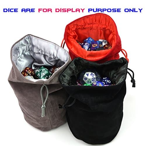 Red/Grey/Black Drawstring Dice Bag - Dungeons & Dragons Fabric