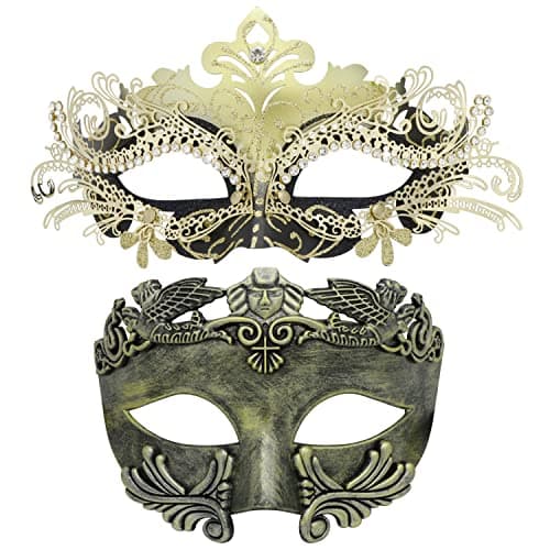 Coddsmz Couple Roman Metal Mask for Halloween Costaumes