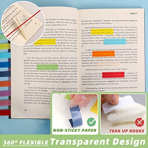 Writable Morandi Translucent Book Markers & Annotation Tabs, 2800-Pcs Strip