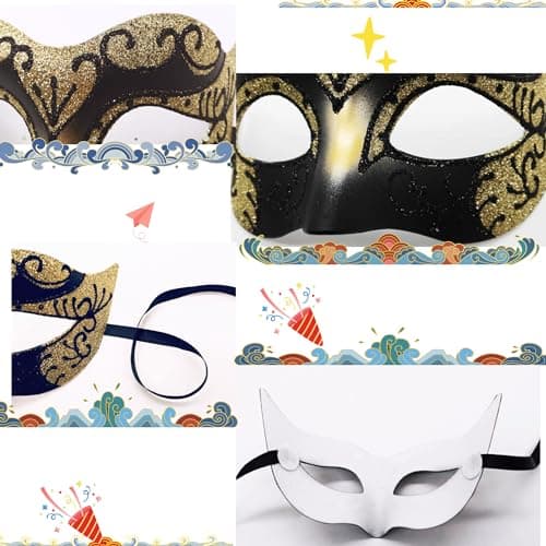 Masquerade Mask for Couple Halloween Venetian Lace Eyemask Party Prom Ball Mardi Gras