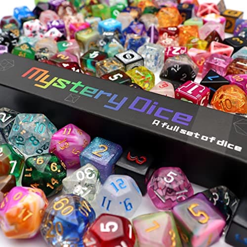 Haxtec Black DND Dice Set 7PC Filled Resin Polyhedral Dice
