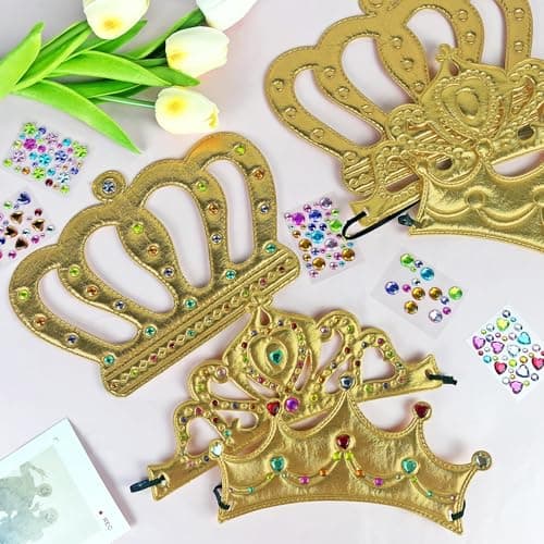 30 PCS Foaming Diamond Stickers Crowns for Princess Party Supplies