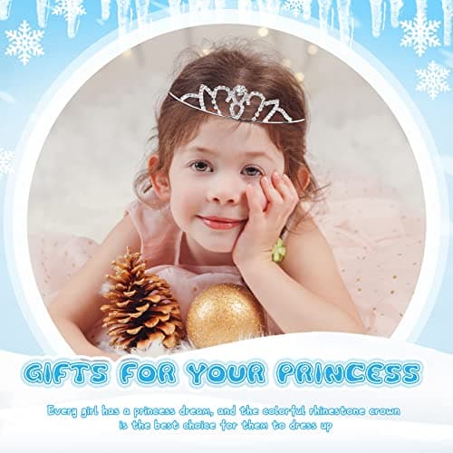 Silver Rhinestone Princess Tiara Crown for Girls, Bulk Birthday Party Jewelry