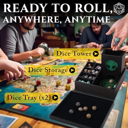 All-In-One Dice Tray & Tower for DND & RPG - Green Tree Compatible