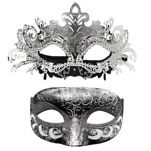 Pretishows Couple Venetian Masquerade Mask Set