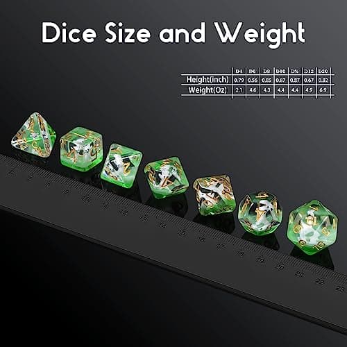 Enchanting Cat D&D 7PC Resin Dice Set with Bag