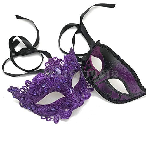 Masq Brocade Lace Masquerade Ball Mask Pair