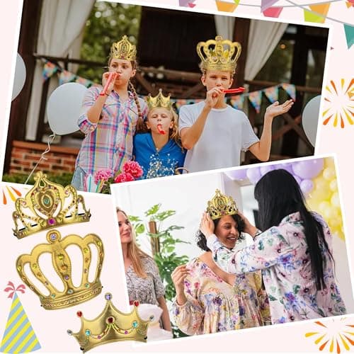 30 PCS Foaming Diamond Stickers Crowns for Princess Party Supplies