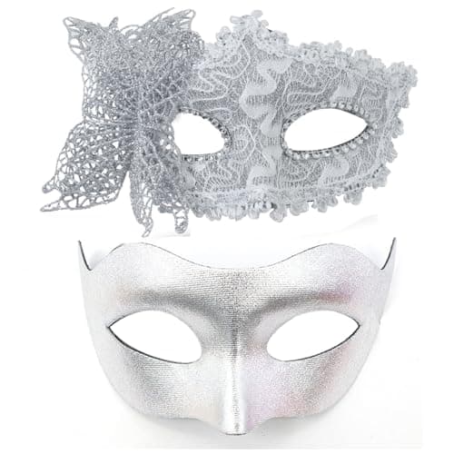 Masquerade Mask for Couple Halloween Costume Party Prom