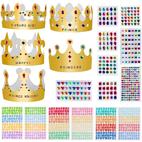 Fowecelt 34 Piece Paper Crown Set for Kids' Birthday Party