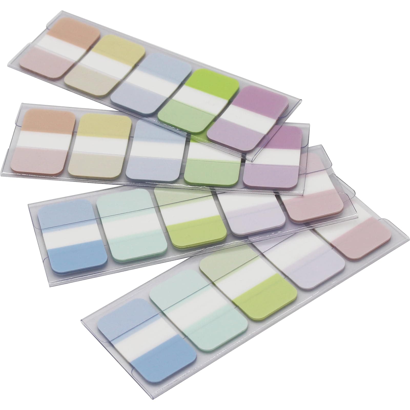 Assorted Colors 0.98x1.71 Inch Sticky Tabs, 4 Dispensers/Pack, 400 Pages Total