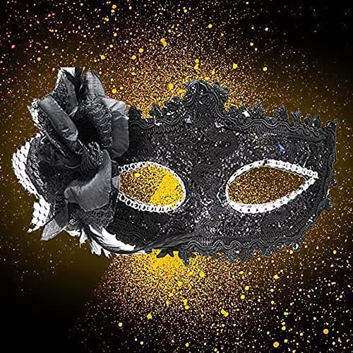 SLXDEX Couples Masquerade Masks for Mardi Gras Halloween Party Black Pack