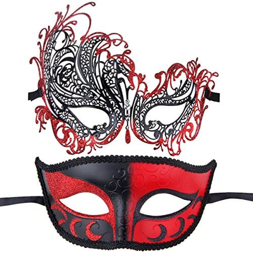 IETANG Couple Half Venetian Masquerade Mask for Parties
