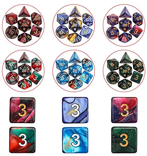 CiaraQ DND Dice Sets - 26x7 Polyhedral Dice (182pcs) with Drawstring Bag