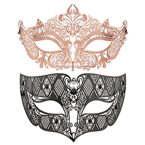 Couples Venetian Masquerade Mask Set for Women and Men
