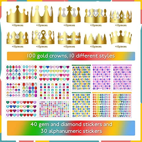 Crown Party Supplies for Kids, Girls, Boys, and Adults