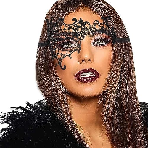Bounzhi Women's Venetian Lace Masquerade Mask for Party and Halloween Ball Costume