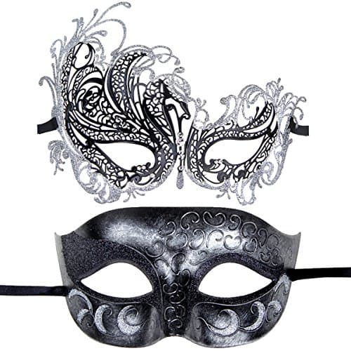 IETANG Couple Half Venetian Masquerade Mask for Parties