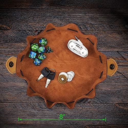 Celtic Tree DND Gifts Dice Bag - Genuine Leather Storage with Tray