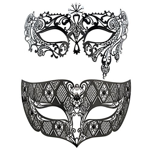 Thmyo Venetian Couple's Crown Masquerade Mask Mardi Gras Prom Costume