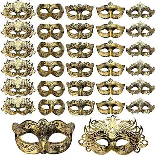 Yunsailing 30 Pieces Venetian Mardi Gras Masks for Carnival Party