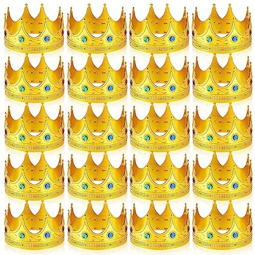 Hanaive Gold Royal Crowns for King Queen Prince Princess Costumes Cosplay Party