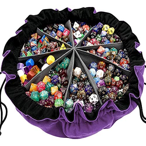 SIQUK Large Dice Bag with Pockets for RPG MTG Table Games