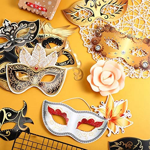Sumind 12 Piece Mardi Gras Venetian Mask Bulk Carnivale Party Supplies
