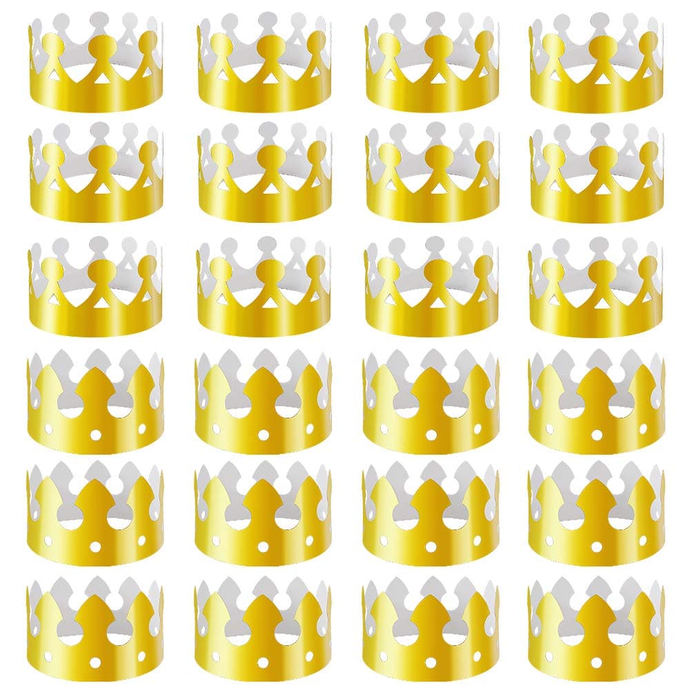 Gold Foil Party Crowns for Birthday and Baby Shower