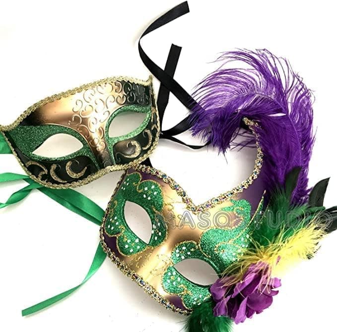 MasqStudio Couples Black Gold Masquerade Mask Pair