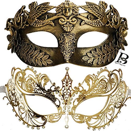 BEYOND MASQUERADE B Couple's Roman God Masquerade Mask (GOLD)