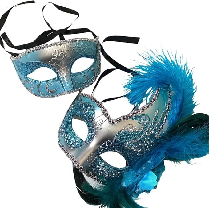 MasqStudio Couples Black Gold Masquerade Mask Pair